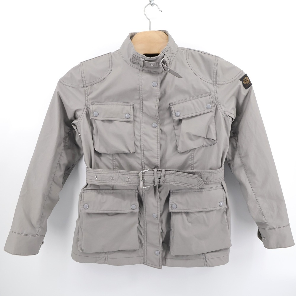 NEW Belstaff Trialmaster Waxed Cotton Jacket Cloud Grey Womens Size 12 MSRP $675